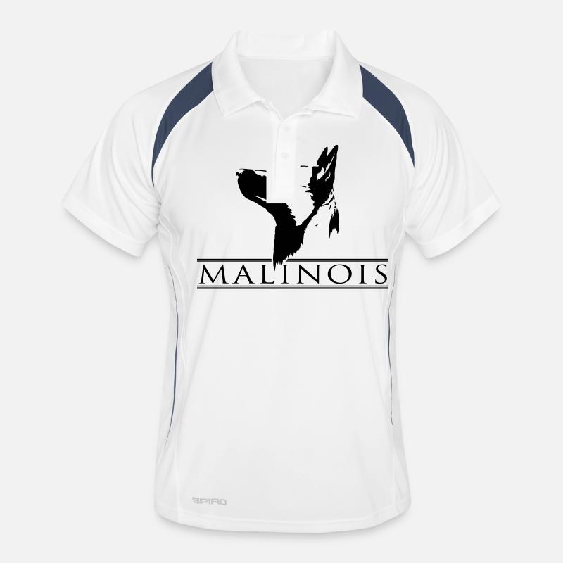 Malinois - Männer Polo atmungsaktiv - Weiß/Navy
