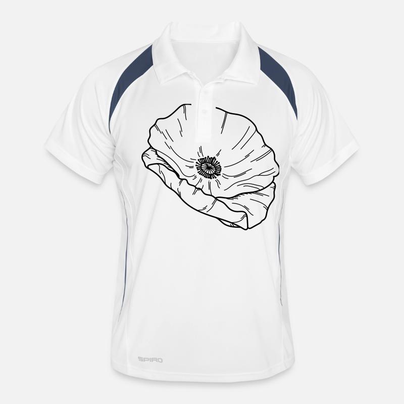 Mohn Blume Blüte Männer Polo atmungsaktiv