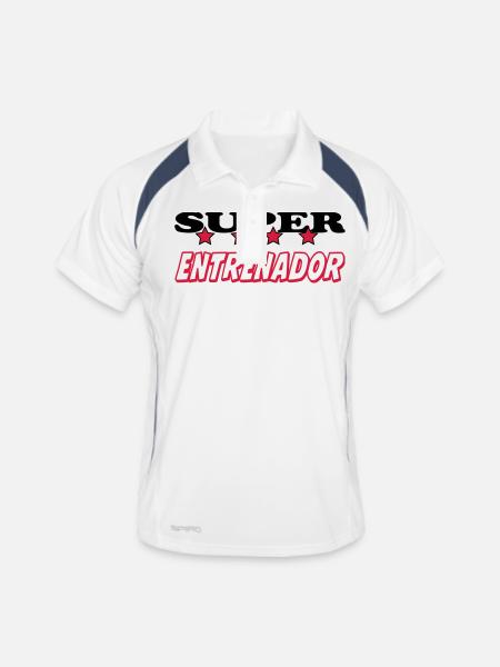 SUPER ENTRENADOR - Men's Polo breathable - white/navy - Front