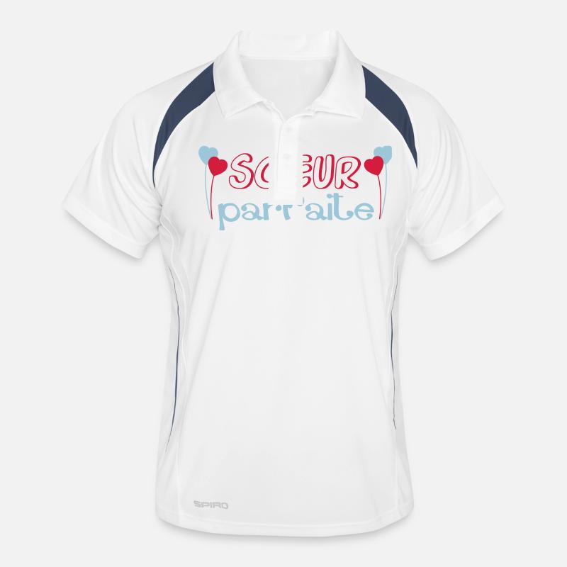 Perfekte SCHWESTER - Männer Polo atmungsaktiv - Weiß/Navy