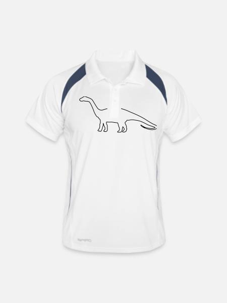 dino - Männer Polo atmungsaktiv - Weiß/Navy - Vorne