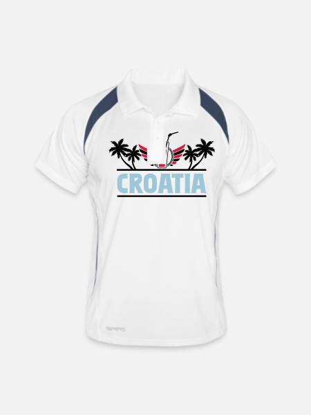 Croatie Croatie - Polo respirant Homme - blanc/marine - Devant