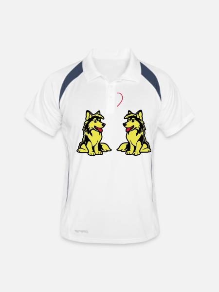 Dog Comic Dog Love - Men's Polo breathable - white/navy - Front