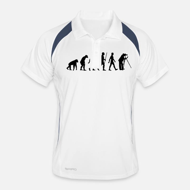 Evolution Fotograf - Männer Polo atmungsaktiv - Weiß/Navy