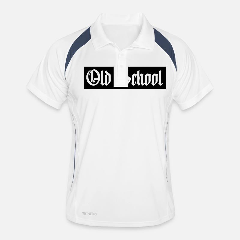 Old School - Men's Polo breathable - white/navy