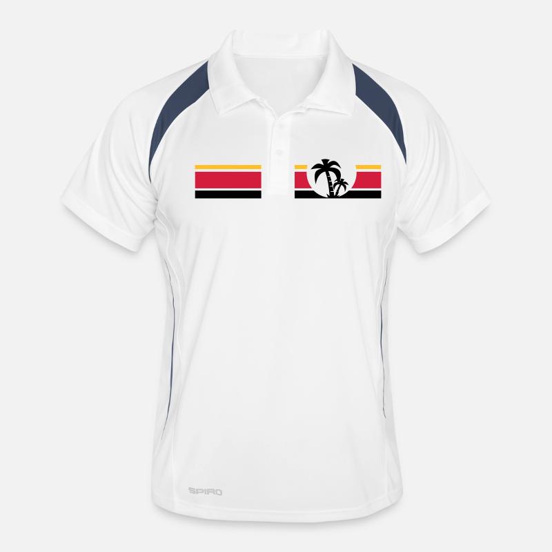 Palme II - Männer Polo atmungsaktiv - Weiß/Navy