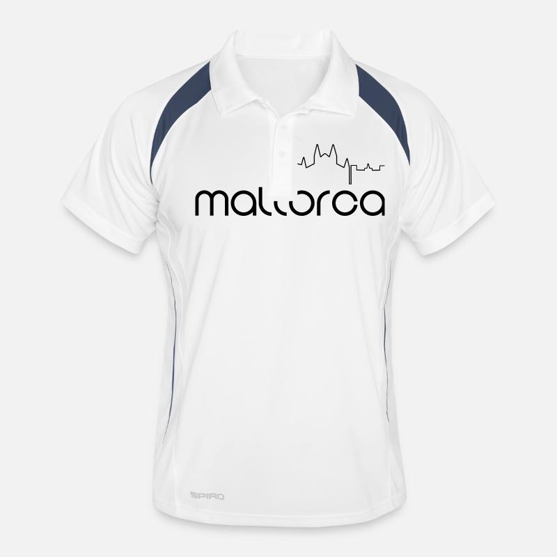 Mallorca - Männer Polo atmungsaktiv - Weiß/Navy