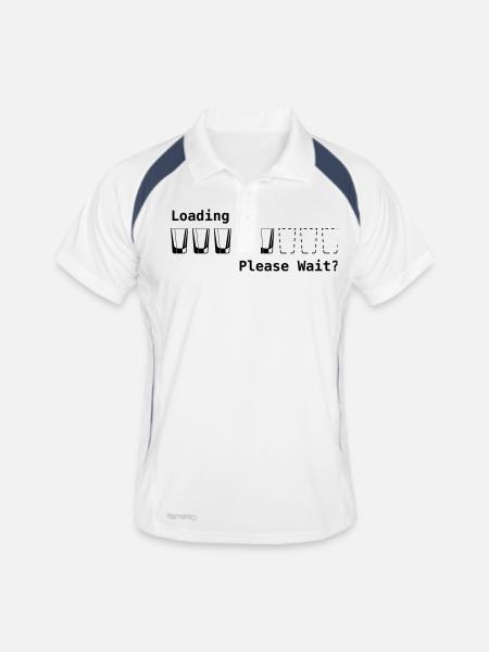 loading please wait - Männer Polo atmungsaktiv - Weiß/Navy - Vorne