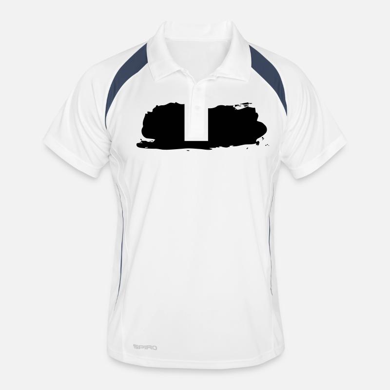 Klecks - Männer Polo atmungsaktiv - Weiß/Navy