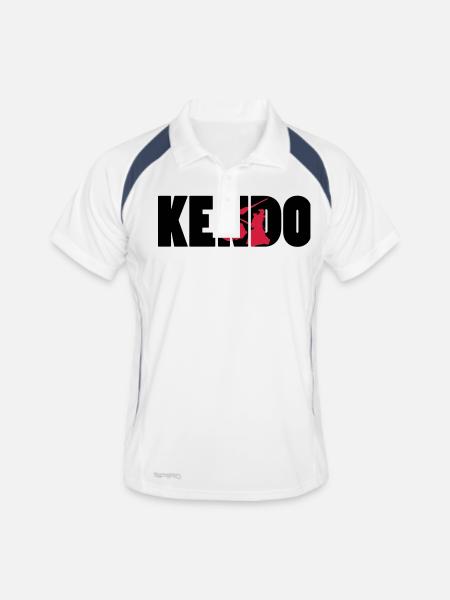 Kendo ! - Men's Polo breathable - white/navy - Front