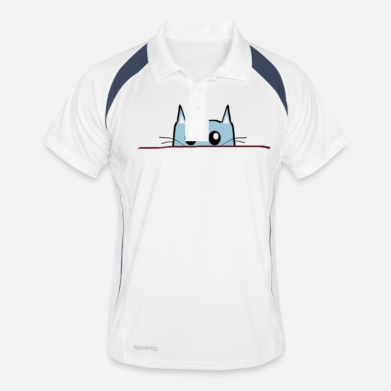 Cat Comic Table - Men's Polo breathable - white/navy