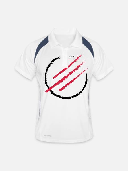 Grattez le Cercle - Polo respirant Homme - blanc/marine - Devant