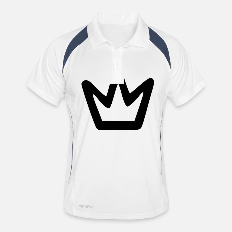Schlichte Krone - Männer Polo atmungsaktiv - Weiß/Navy