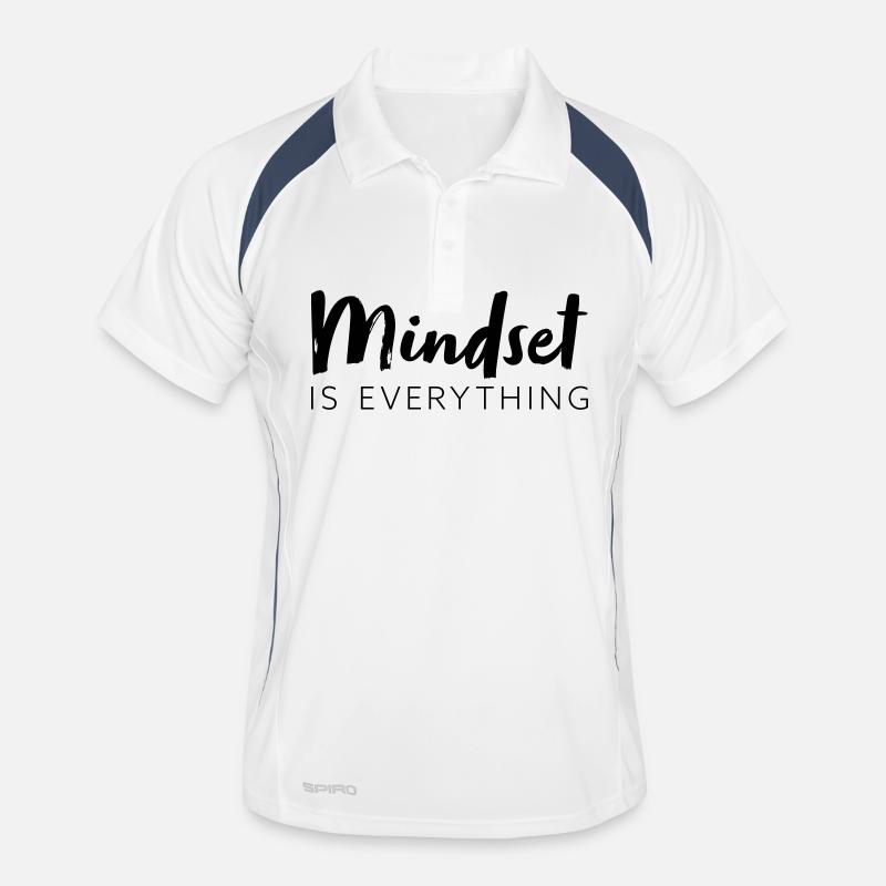 Mindset is everything - Männer Polo atmungsaktiv - Weiß/Navy