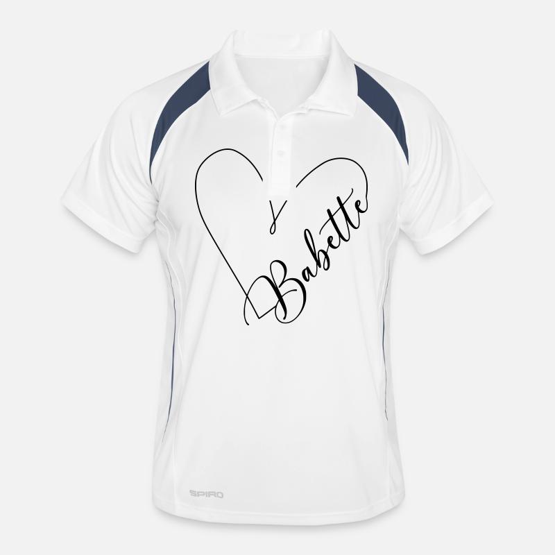 Babette Name Heart Line - Men's Polo breathable - white/navy