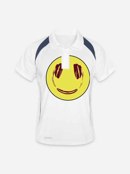 Smily - Männer Polo atmungsaktiv - Weiß/Navy - Vorne