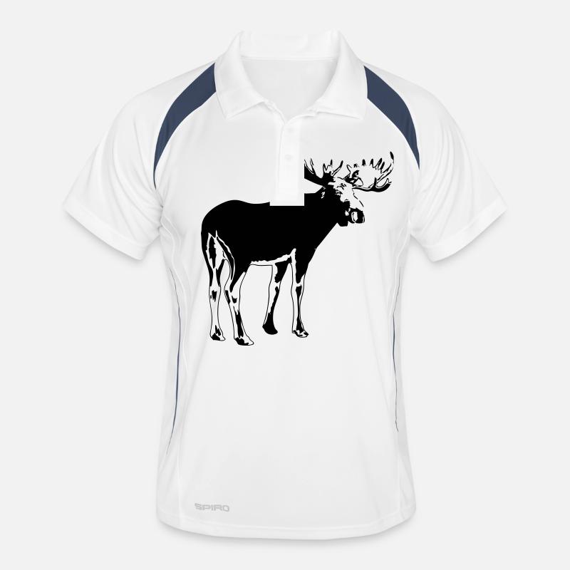 moose - elk - hunting - hunter Men's Polo breathable