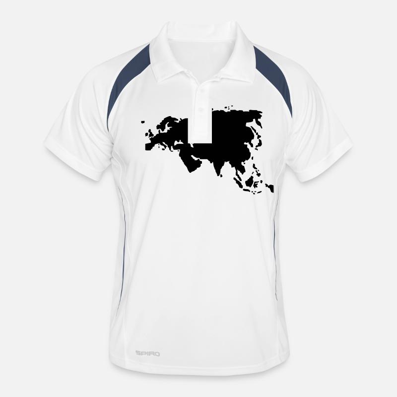 Eurasien - Männer Polo atmungsaktiv - Weiß/Navy