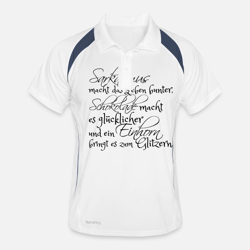 Sarkasmus, Schokolade und ein Einhorn... Männer Polo atmungsaktiv