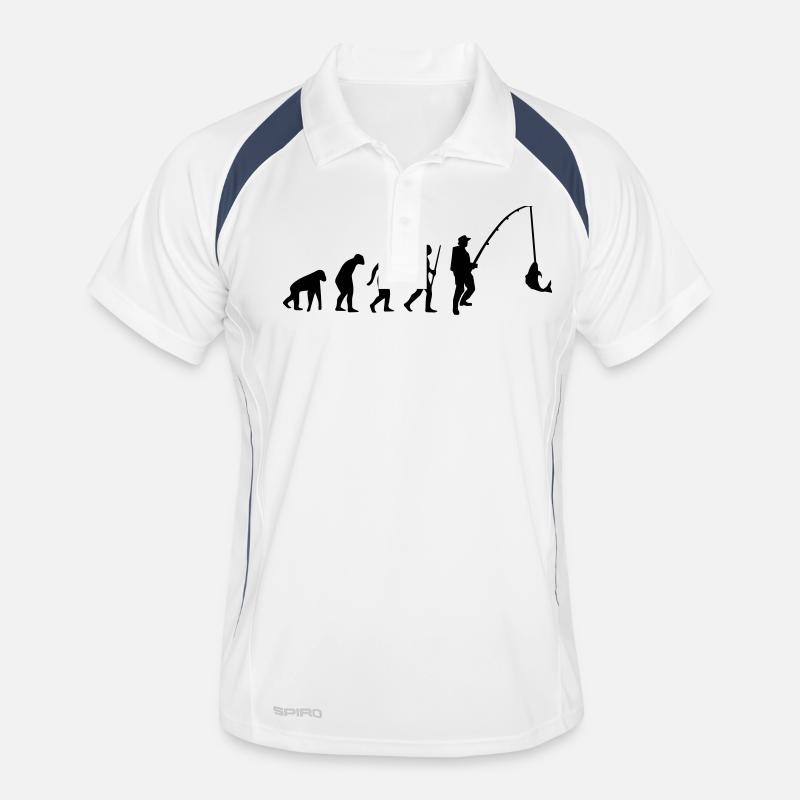 EVOLUTION FISH! - Men's Polo breathable - white/navy