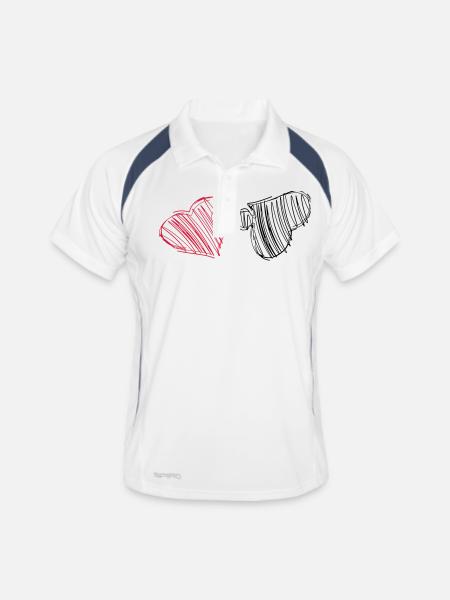 heart Puzzle - Men's Polo breathable - white/navy - Front