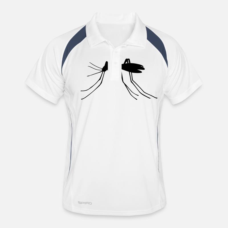 Stechmücke - Männer Polo atmungsaktiv - Weiß/Navy