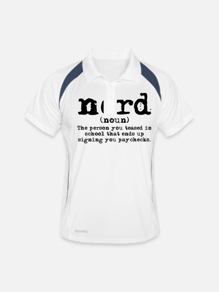 Nerd Definition - Männer Polo atmungsaktiv - Weiß/Navy - Vorne