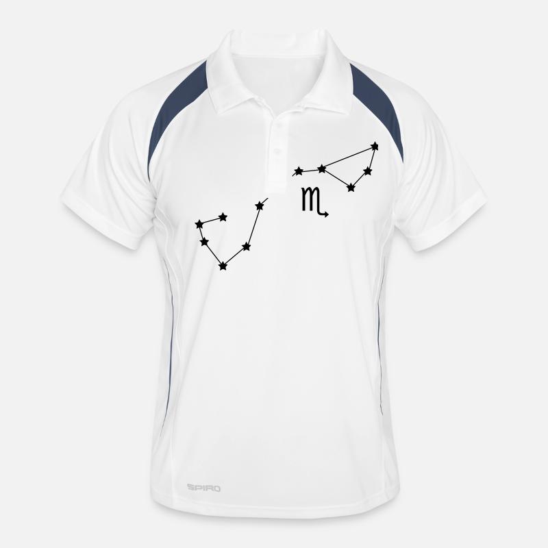 Sternbild Skorpion Sternzeichen - Männer Polo atmungsaktiv - Weiß/Navy