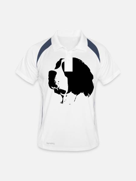 saint bernard dog - Men's Polo breathable - white/navy - Front