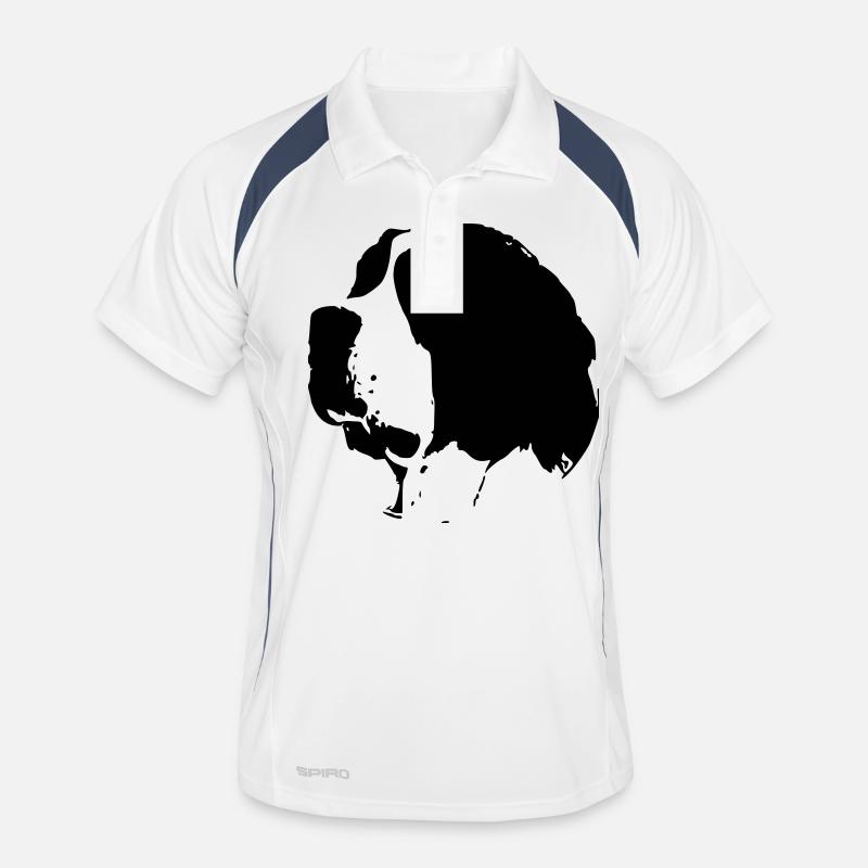 Sankt Bernhard - Männer Polo atmungsaktiv - Weiß/Navy