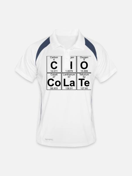 C-H-O-Co-La-Te (chocolate) - Full - Männer Polo atmungsaktiv - Weiß/Navy - Vorne