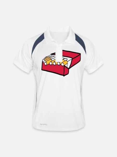 Cigarettes - Men's Polo breathable - white/navy - Front