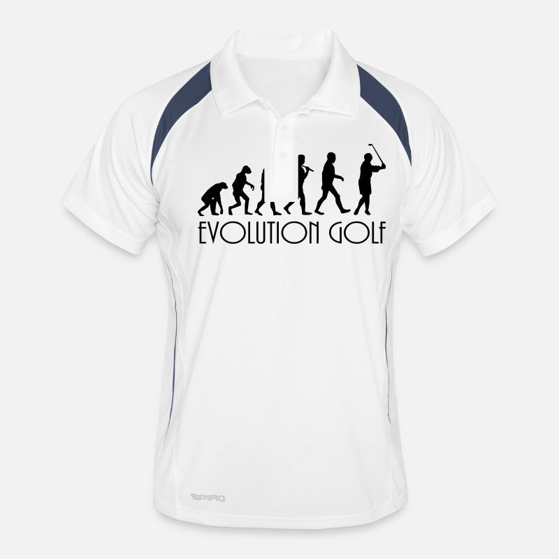 evolution Golf - Männer Polo atmungsaktiv - Weiß/Navy