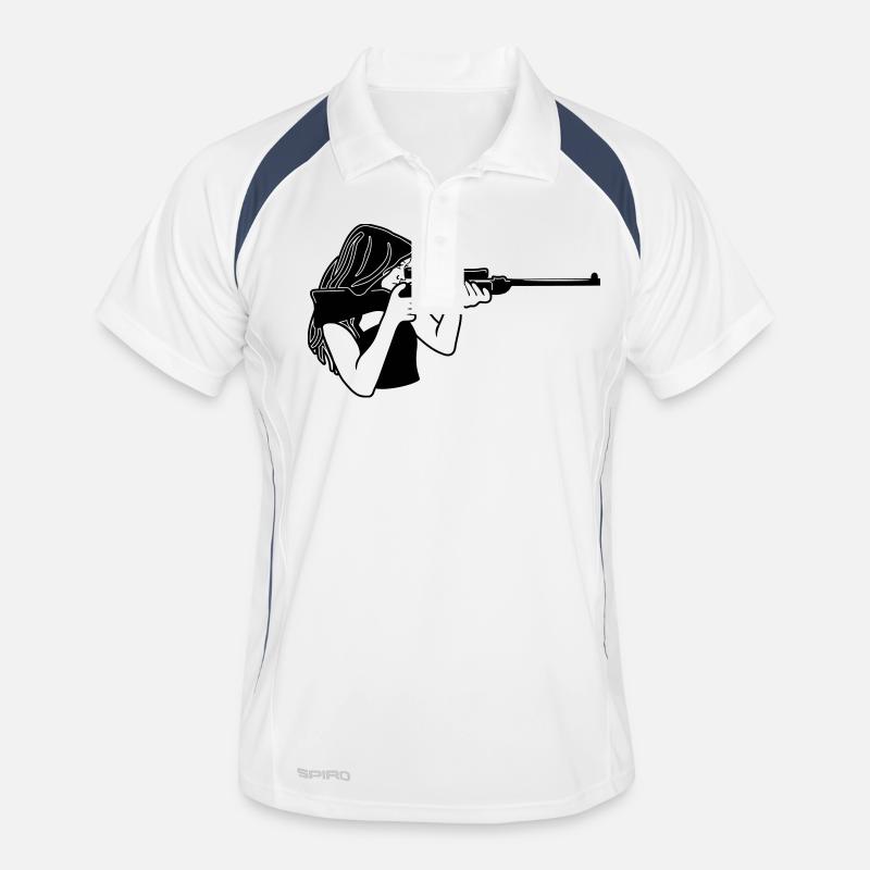 schütze schützin gewehr Männer Polo atmungsaktiv