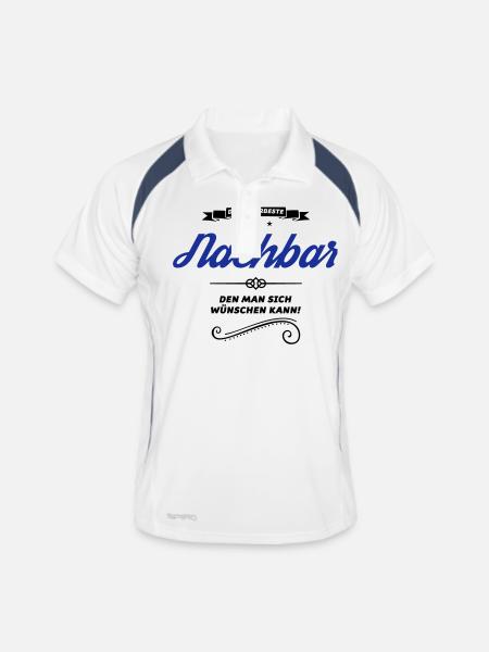 nachbar allerbeste - Männer Polo atmungsaktiv - Weiß/Navy - Vorne