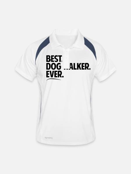 Best dog walker ever period bold text - Men's Polo breathable - white/navy - Front
