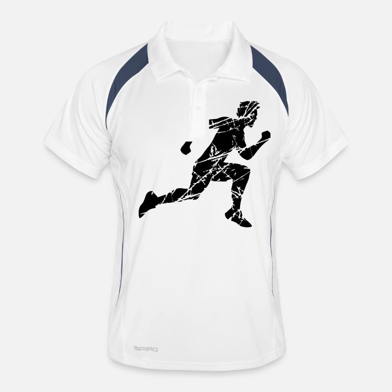 cracks scratch stamp old sport race sprinting fast Men's Polo breathable