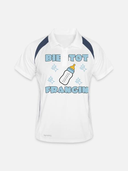 BIENTOT FRANGIN - Polo respirant Homme - blanc/marine - Devant