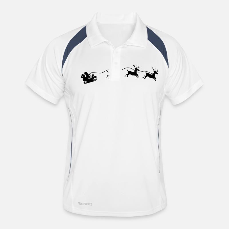 Weihnachtsmann Schlitten Männer Polo atmungsaktiv