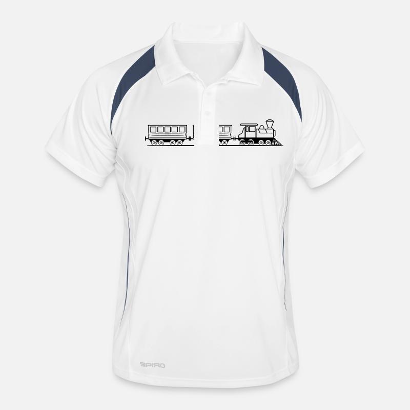 Zug Eisenbahn Dampflok Wagons Männer Polo atmungsaktiv