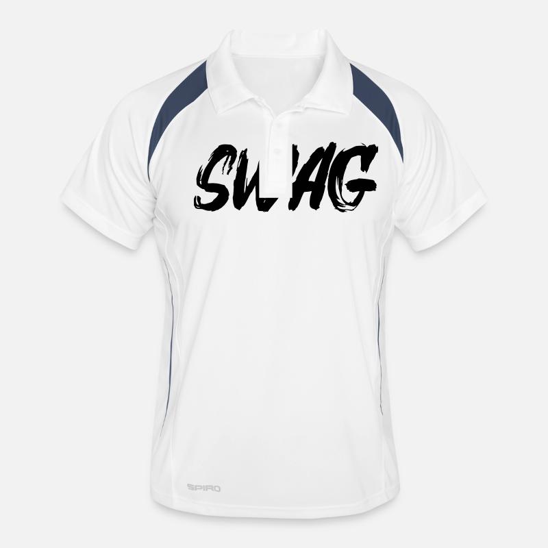 Swag - Männer Polo atmungsaktiv - Weiß/Navy