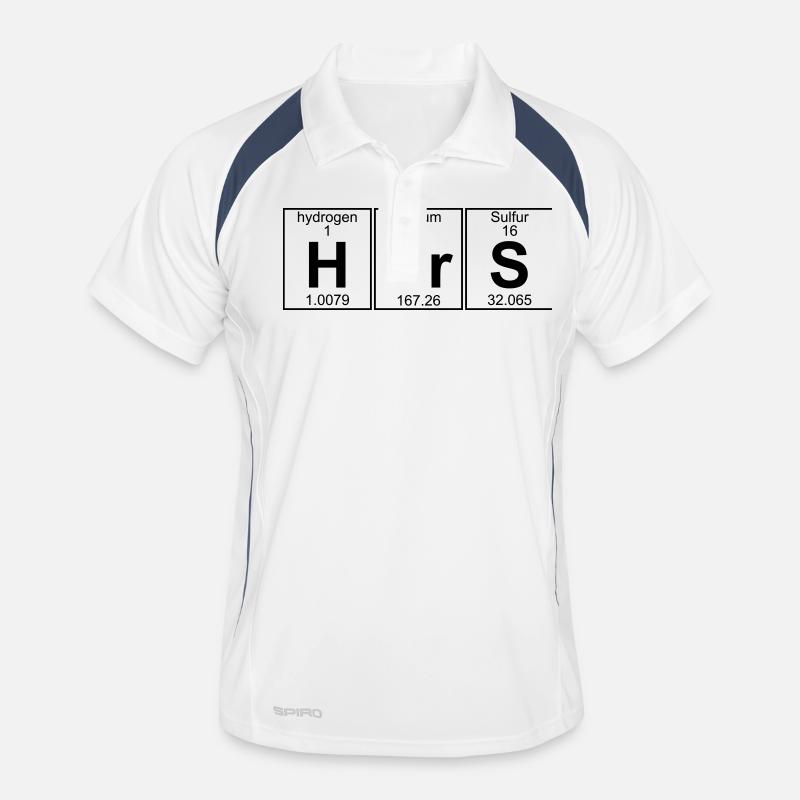 H-Er-S (hers) - Full - Männer Polo atmungsaktiv - Weiß/Navy