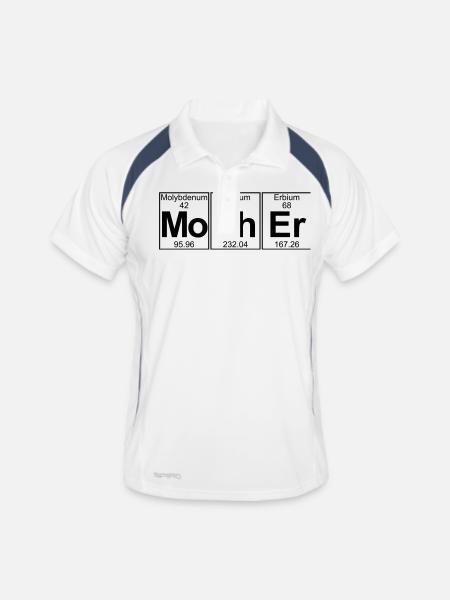 MoTh-Er (mother) - Full - Männer Polo atmungsaktiv - Weiß/Navy - Vorne
