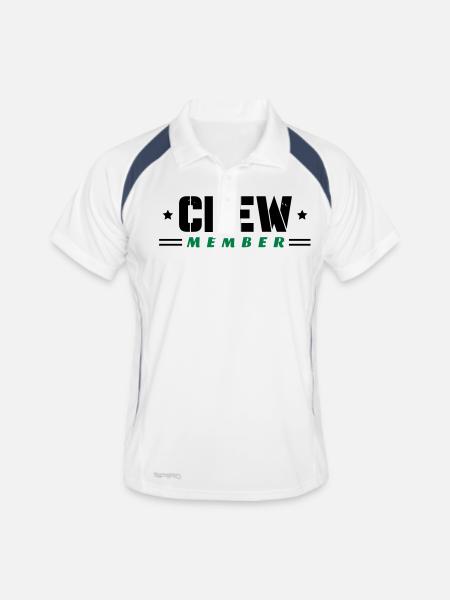 Crew Member - Men's Polo breathable - white/navy - Front