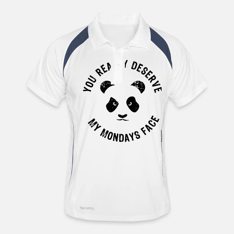 Visage du lundi - Polo respirant Homme - blanc/marine