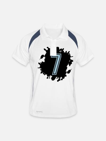 Spot 7 - Men's Polo breathable - white/navy - Front