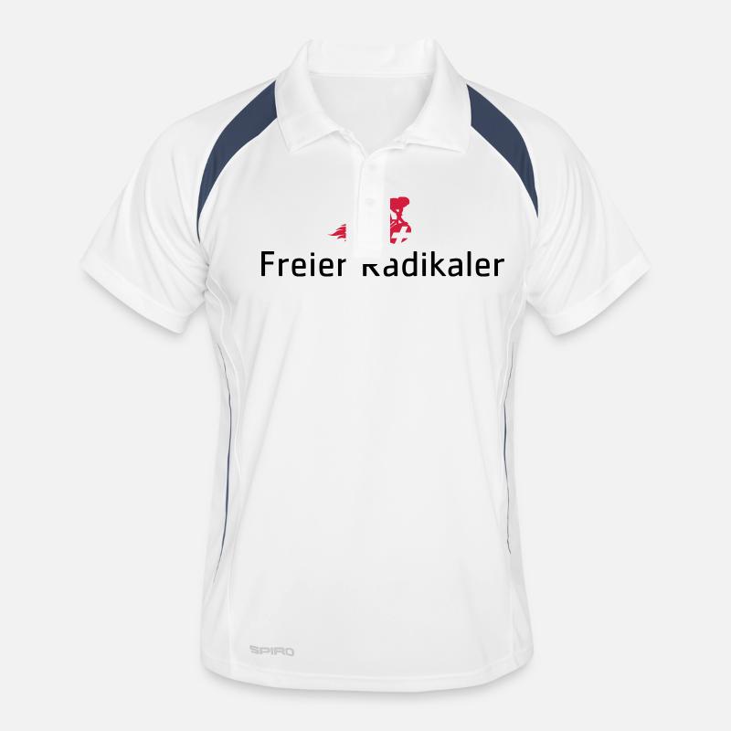 Freier Radikaler - Männer Polo atmungsaktiv - Weiß/Navy