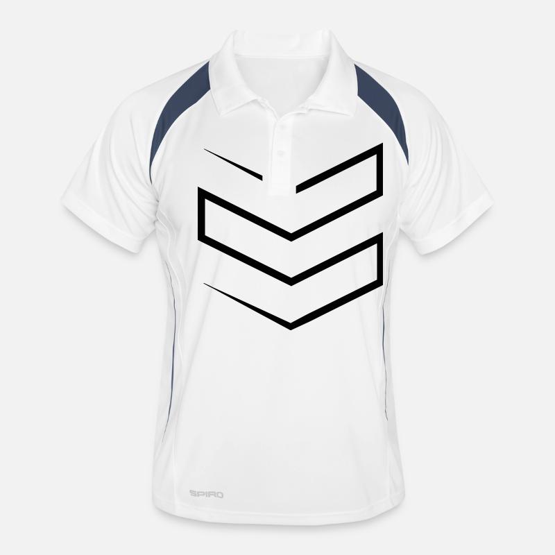 MARINE - Männer Polo atmungsaktiv - Weiß/Navy