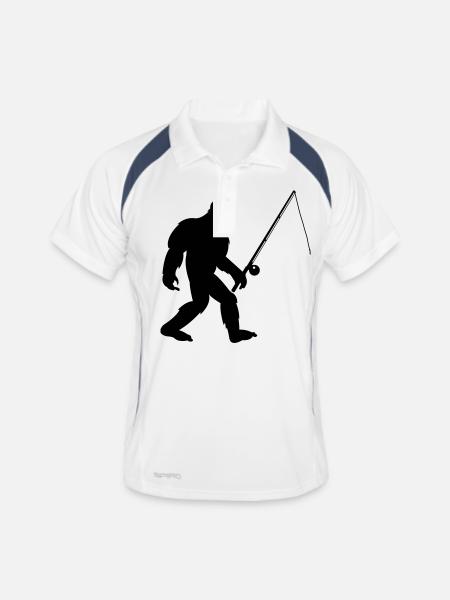 big foot fishing - Men's Polo breathable - white/navy - Front