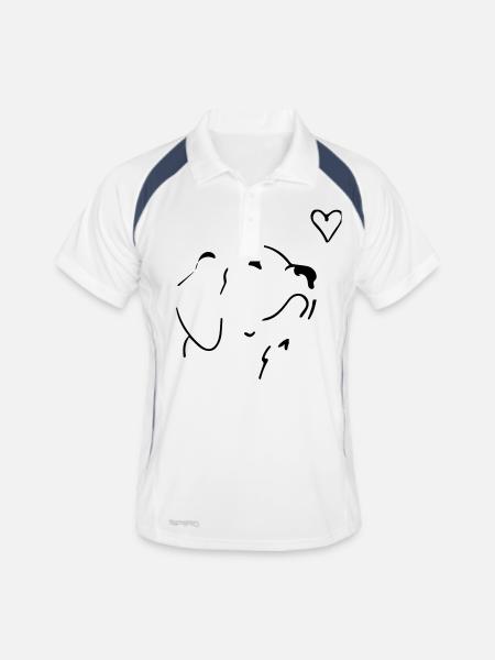 cependant - Polo respirant Homme - blanc/marine - Devant